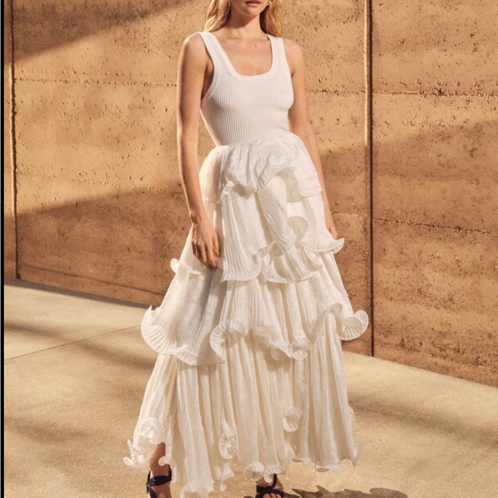 AJE Cosmo Tiered Maxi skirt